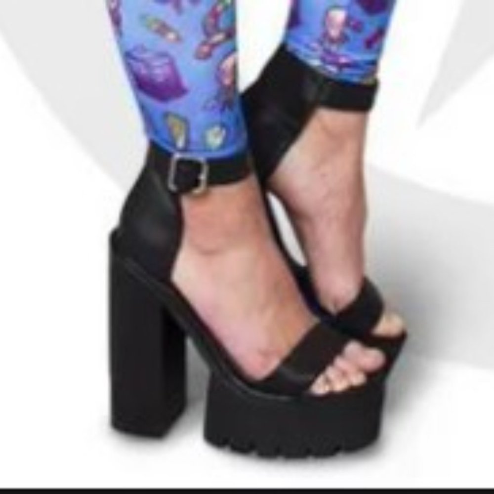 ISO "teefury" chunky strappy heels